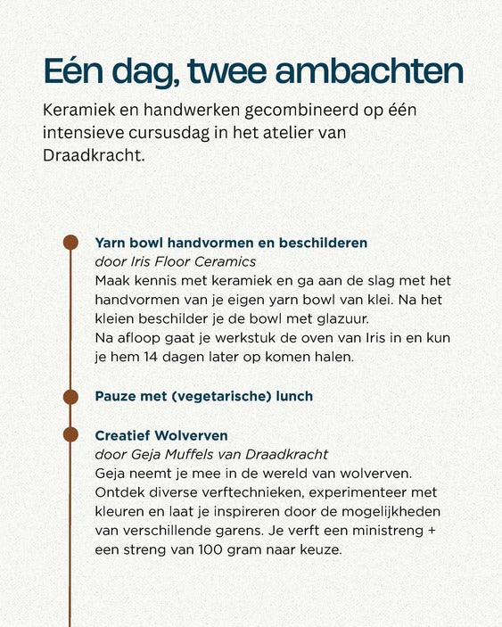 Workshop Klei & Brei - zondag 15 maart - ticketverkoop via Draadkracht