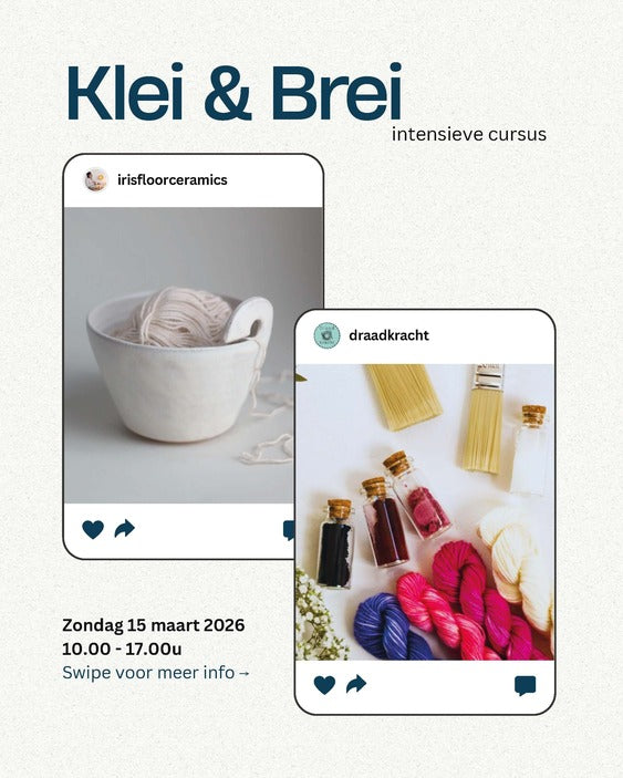 Workshop Klei & Brei - zondag 15 maart - ticketverkoop via Draadkracht